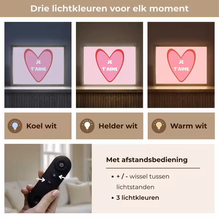 Lightbox - Wandlamp - Hart - Frans - Valentijn - Roze — 8