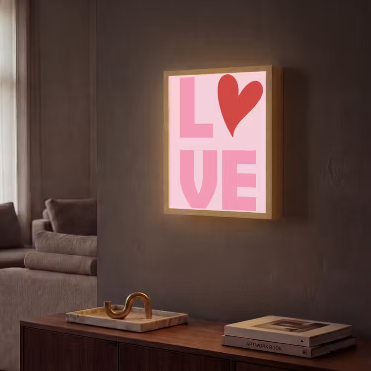 Lightbox - Wandlamp - Love - Roze - Hart - Valentijn — 2