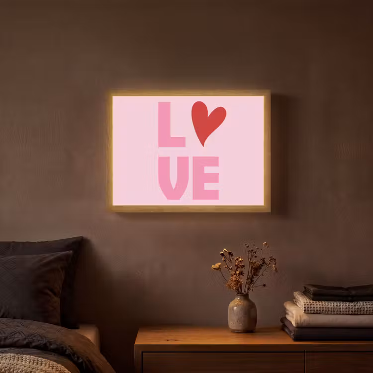 Lightbox - Wandlamp - Love - Roze - Hart - Valentijn — 3