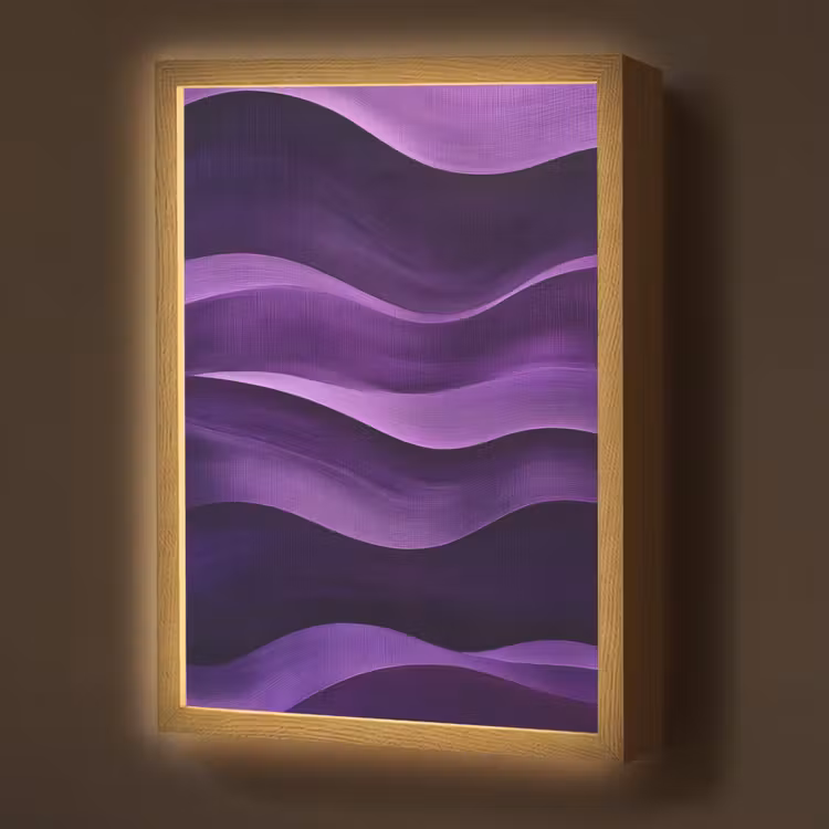 Lightbox - Wandlamp - Golven - Abstract - Paars — 1