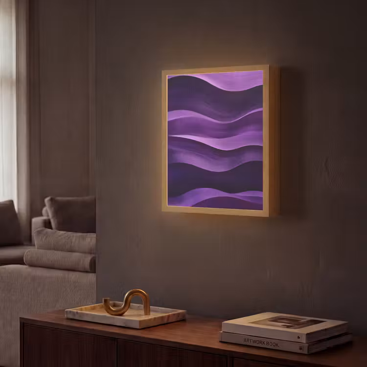 Lightbox - Wandlamp - Golven - Abstract - Paars — 2