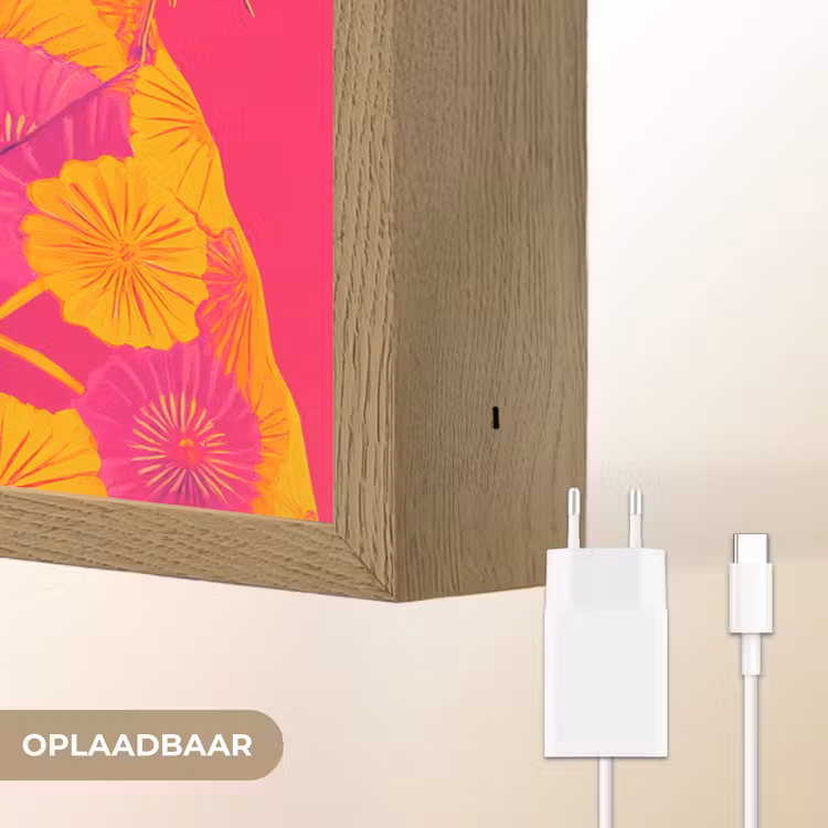 Lightbox - Wandlamp - Kat - Kimono - Bloemen - Roze — 6