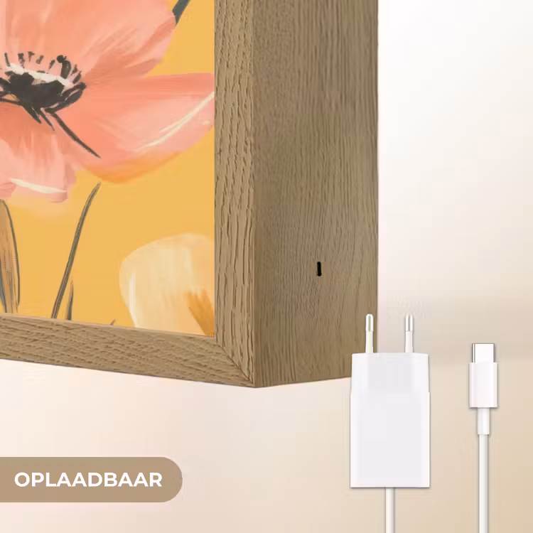 Lightbox - Wandlamp - Bloemen - Geschilderd - Geel — 6