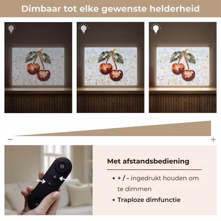 Lightbox - Wandlamp - Kersen - Rood - Mozaïek - Blaadjes — 9