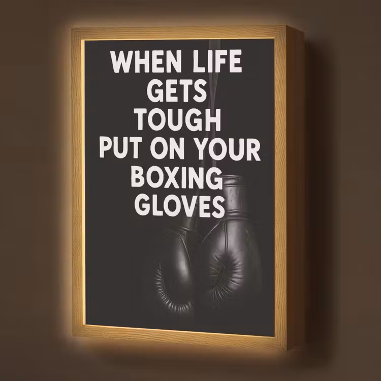 Lightbox - Wandlamp - Tekst - Bokshandschoenen - Wit — 1