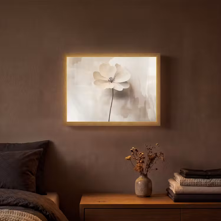 Lightbox - Wandlamp - Bloem - Beige - Verf - Schaduw — 3