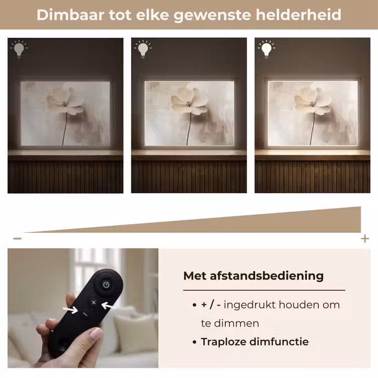Lightbox - Wandlamp - Bloem - Beige - Verf - Schaduw — 9