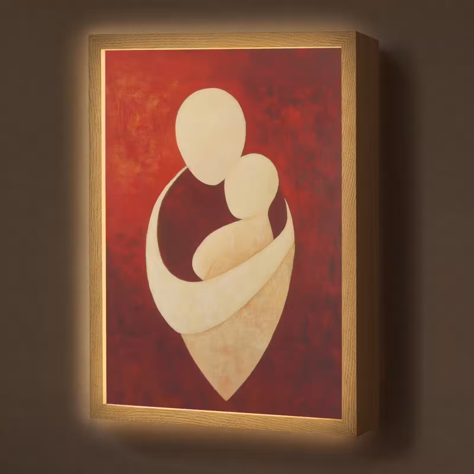 Lightbox - Wandlamp - Abstract - Moeder - Kind - Rood — 1