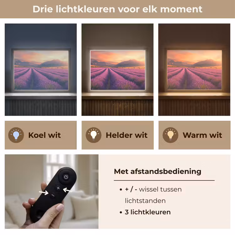Lightbox - Wandlamp - Lavendelveld - Zonsondergang - Paars — 8