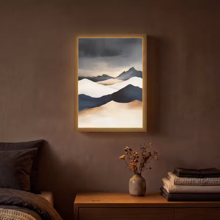 Lightbox - Wandlamp - Bergen - Donkerblauw - Landschap — 3