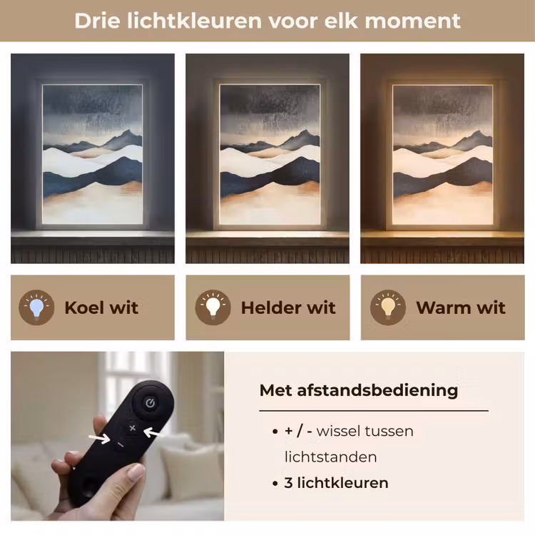 Lightbox - Wandlamp - Bergen - Donkerblauw - Landschap — 7