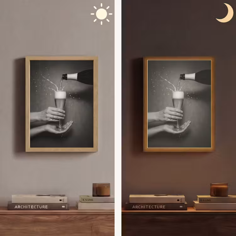 Lightbox - Wandlamp - Champagnefles - Glas - Minimalistisch - Spetters — 5