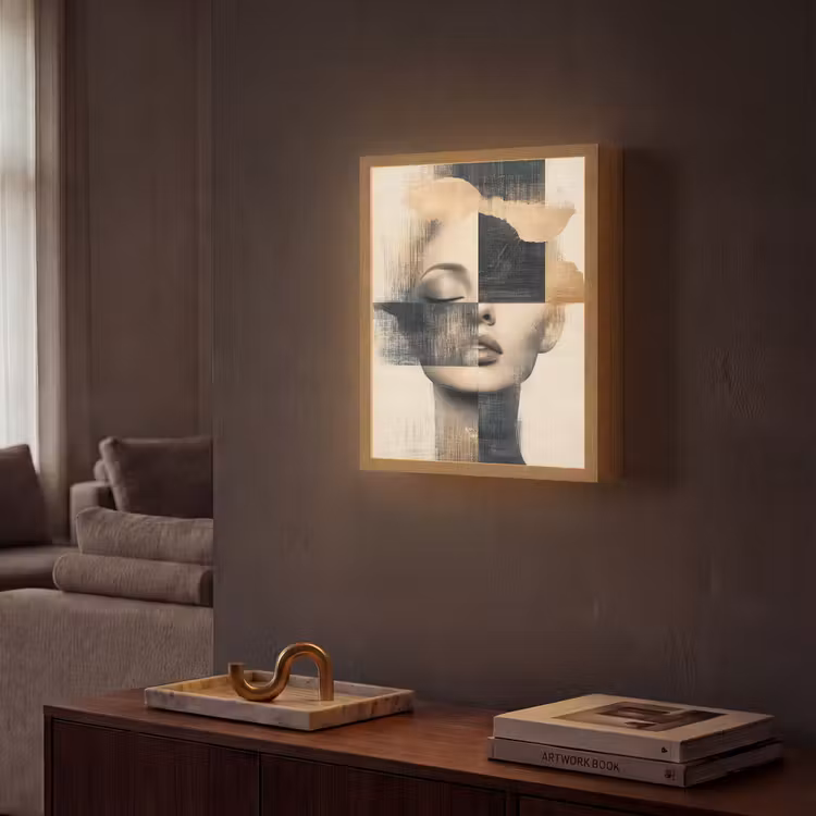 Lightbox - Wandlamp - Goud - Vrouw - Rechthoeken — 2