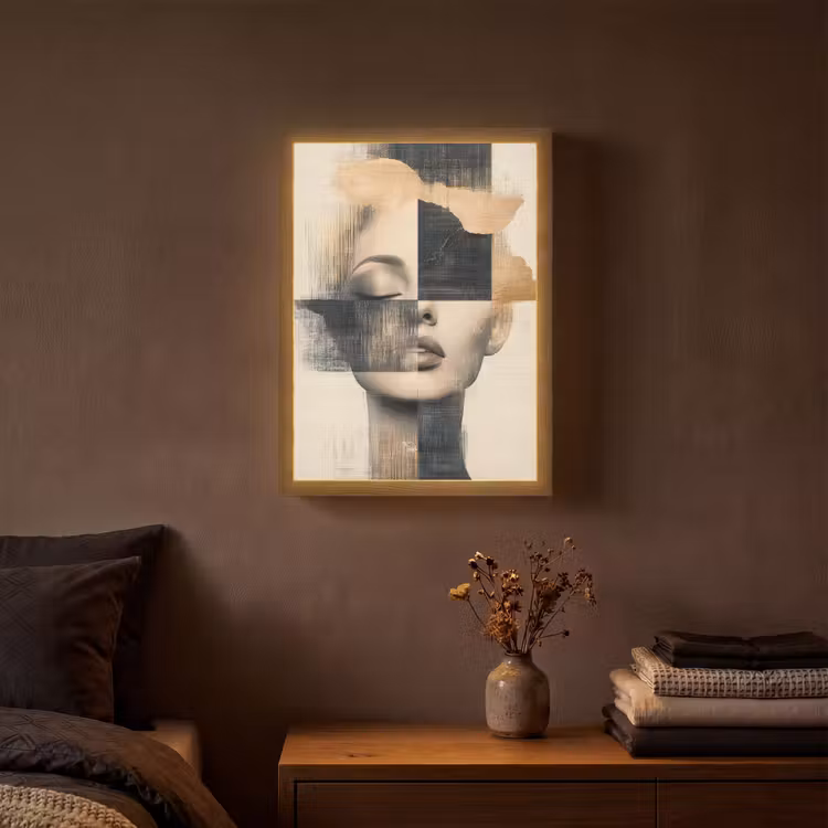 Lightbox - Wandlamp - Goud - Vrouw - Rechthoeken — 3