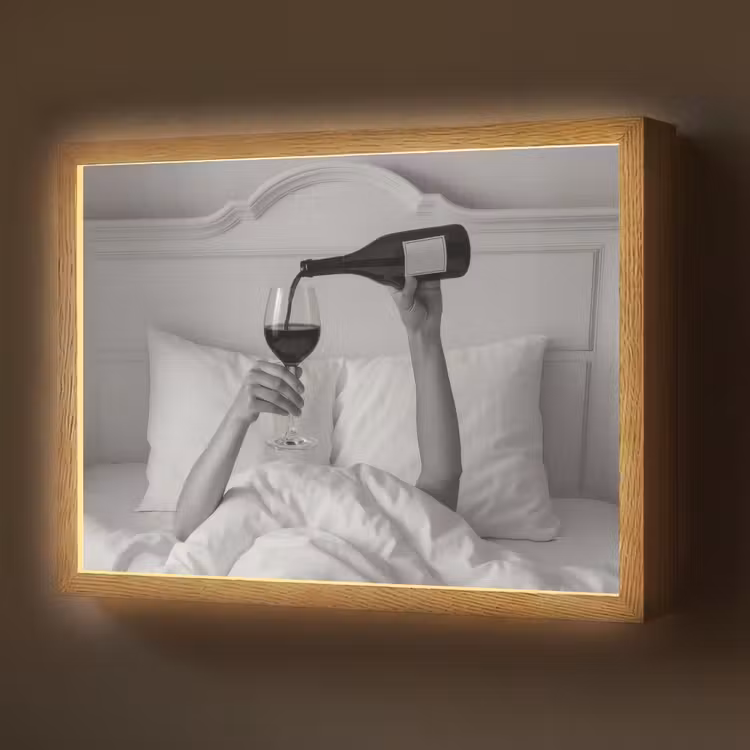 Lightbox - Wandlamp - Lakens - Armen - Wijn - Glas — 1