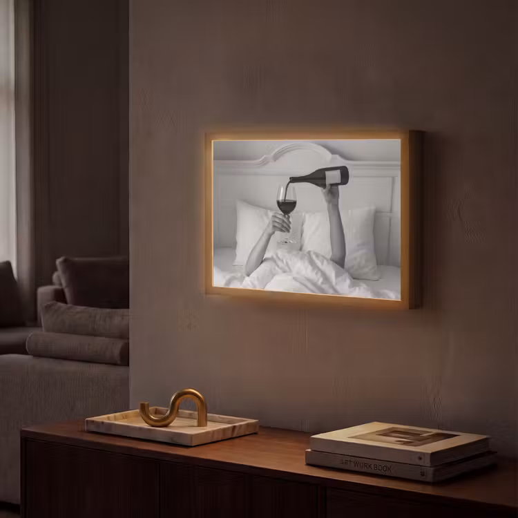 Lightbox - Wandlamp - Lakens - Armen - Wijn - Glas — 2