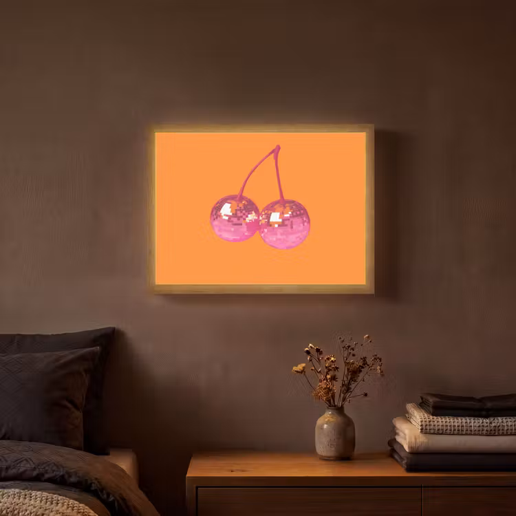 Lightbox - Wandlamp - Discoballen - Kers - Spiegels - Roze — 3
