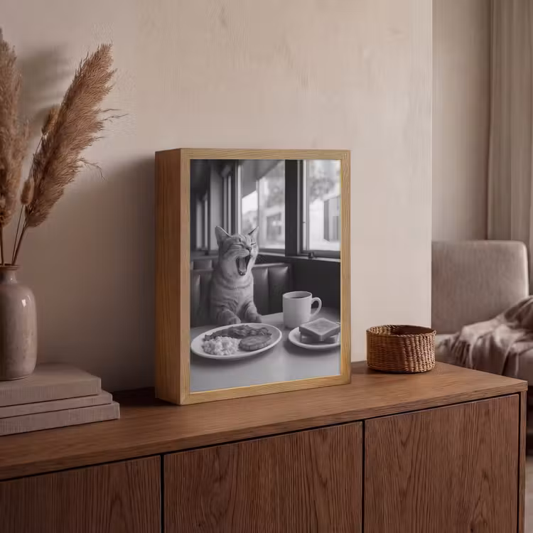 Lightbox - Wandlamp - Kat - Koffie - Brood - Zwart — 4