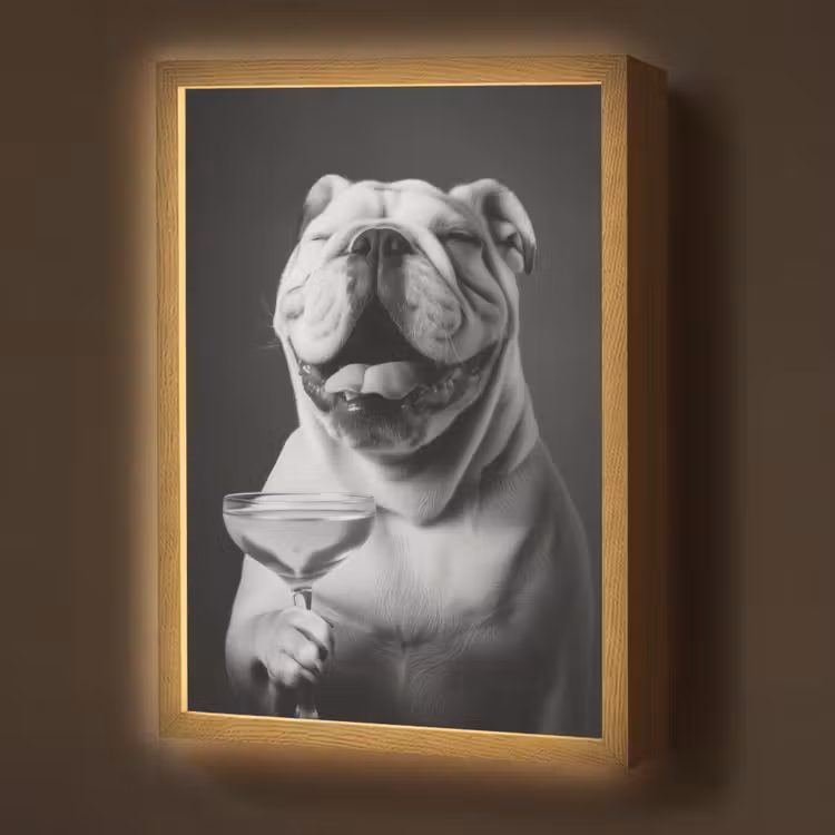 Lightbox - Wandlamp - Buldog - Hond - Glas — 1
