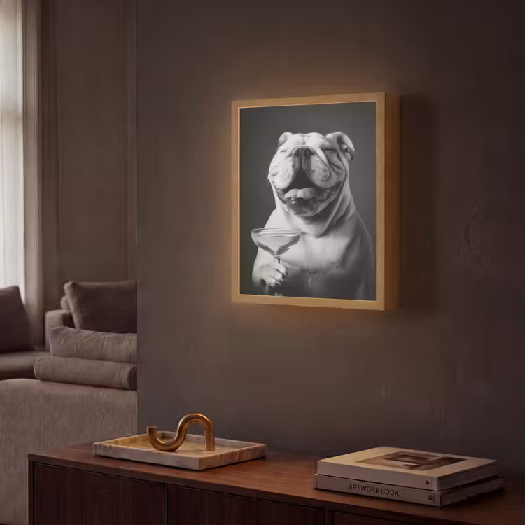 Lightbox - Wandlamp - Buldog - Hond - Glas — 2