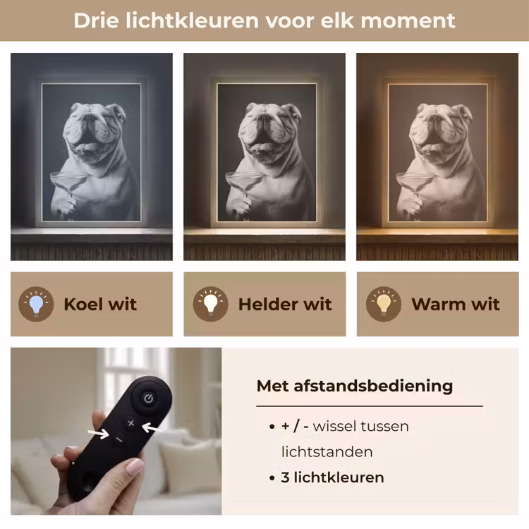 Lightbox - Wandlamp - Buldog - Hond - Glas — 7