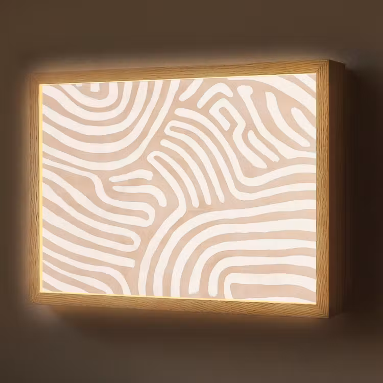 Lightbox - Wandlamp - Beige - Aardspatroon — 1