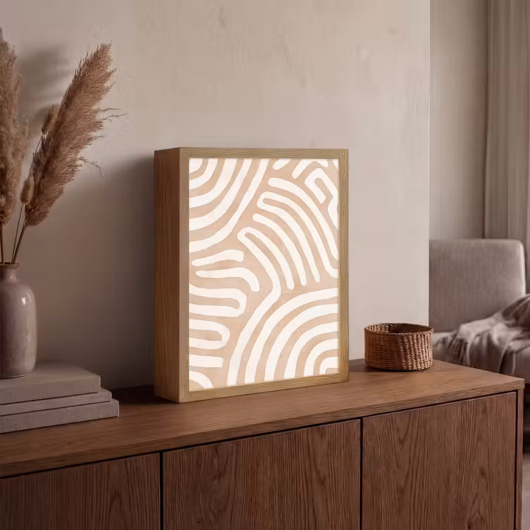 Lightbox - Wandlamp - Beige - Aardspatroon — 4