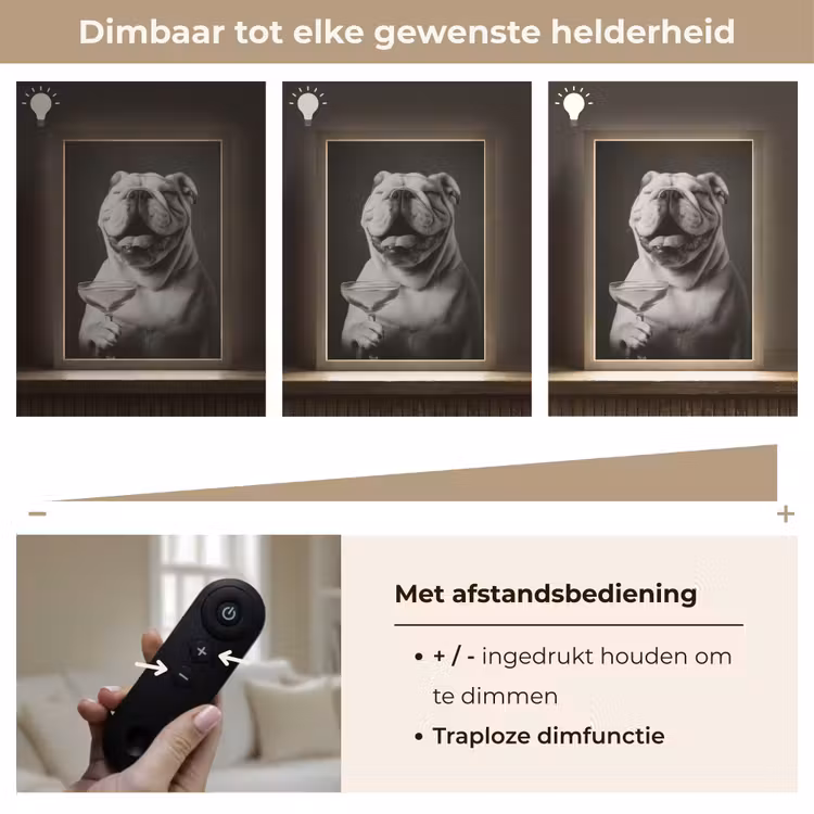 Lightbox - Wandlamp - Buldog - Hond - Glas — 8