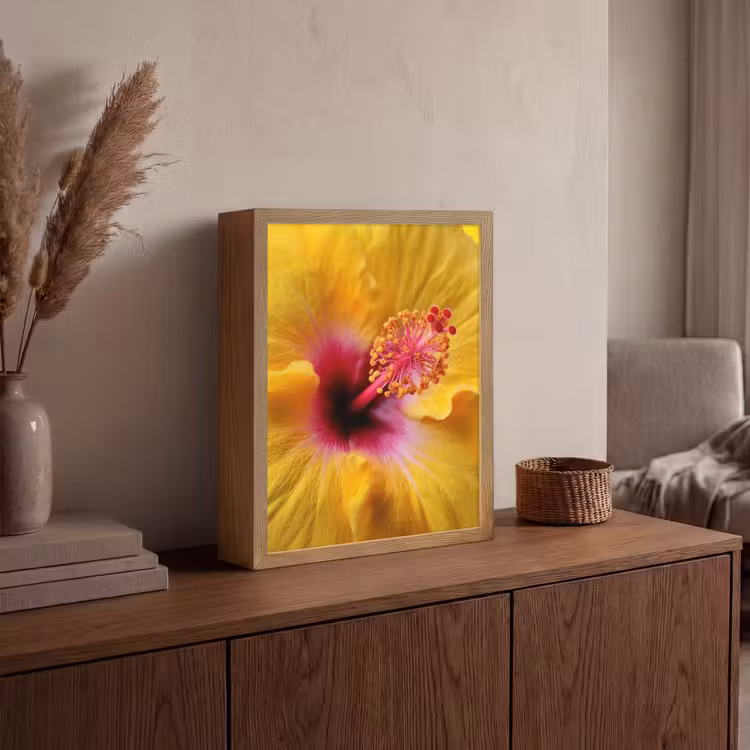 Lightbox - Wandlamp - Geel - Hibiscus - Tropisch — 4