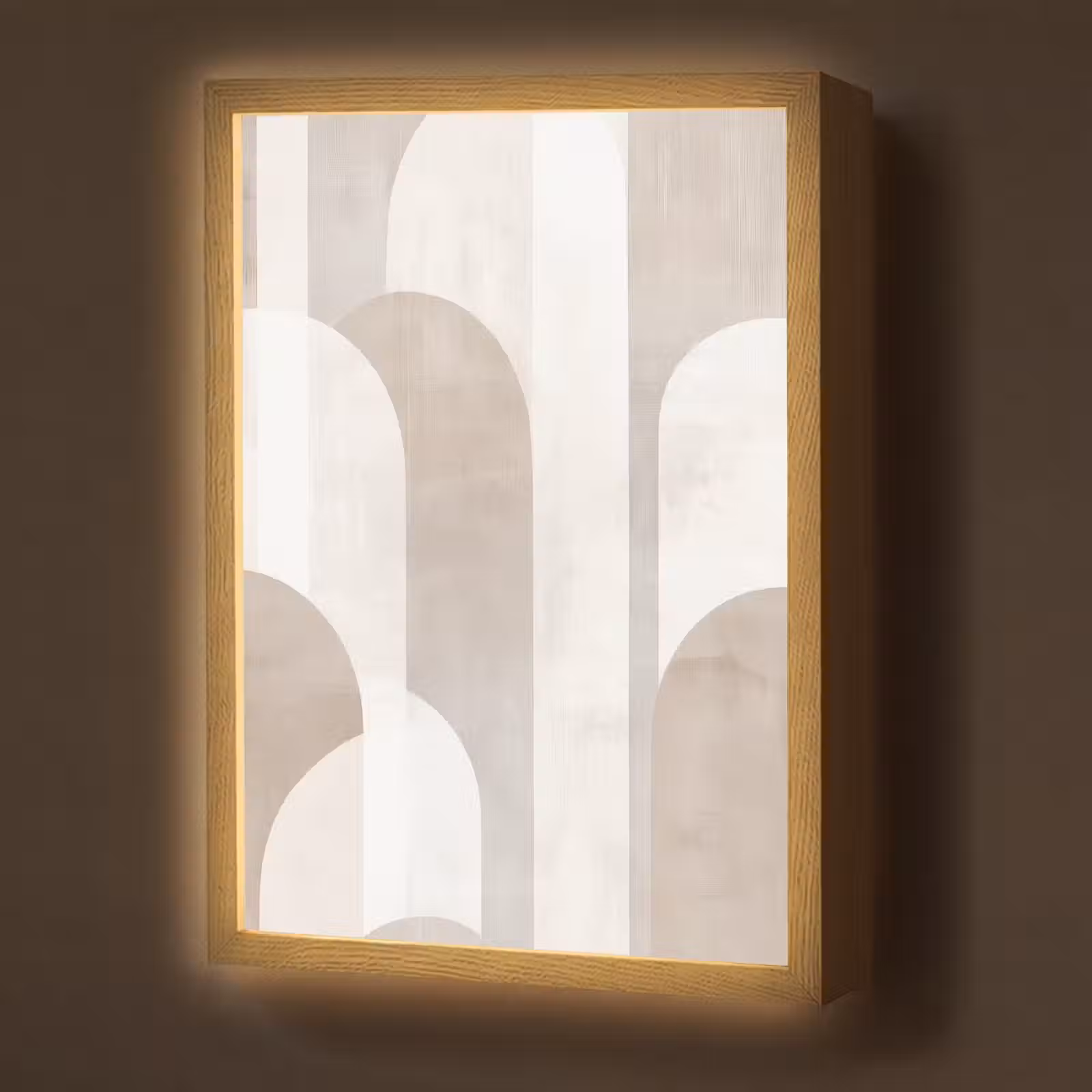 Lightbox - Wandlamp - Abstracte bogen - Modern - Beige — 1