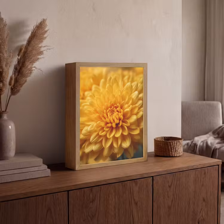 Lightbox - Wandlamp - Geel - Chrysant - Zachtheid — 4