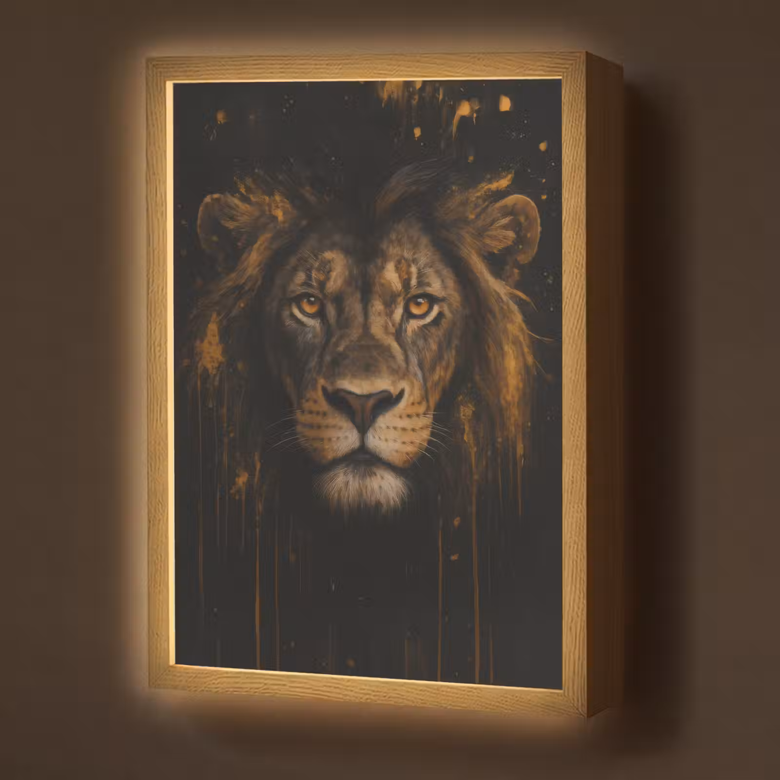 Lightbox - Wandlamp - Leeuw - Goud - Druppels — 1