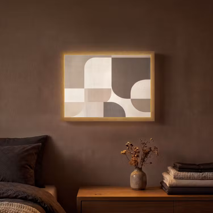 Lightbox - Wandlamp - Geometrisch - Geweven structuur - Modern — 3