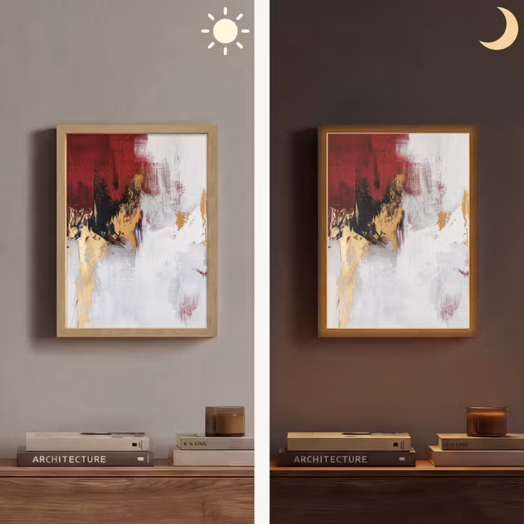 Lightbox - Wandlamp - Rood - Marmer - Abstract - Goud - Modern — 5