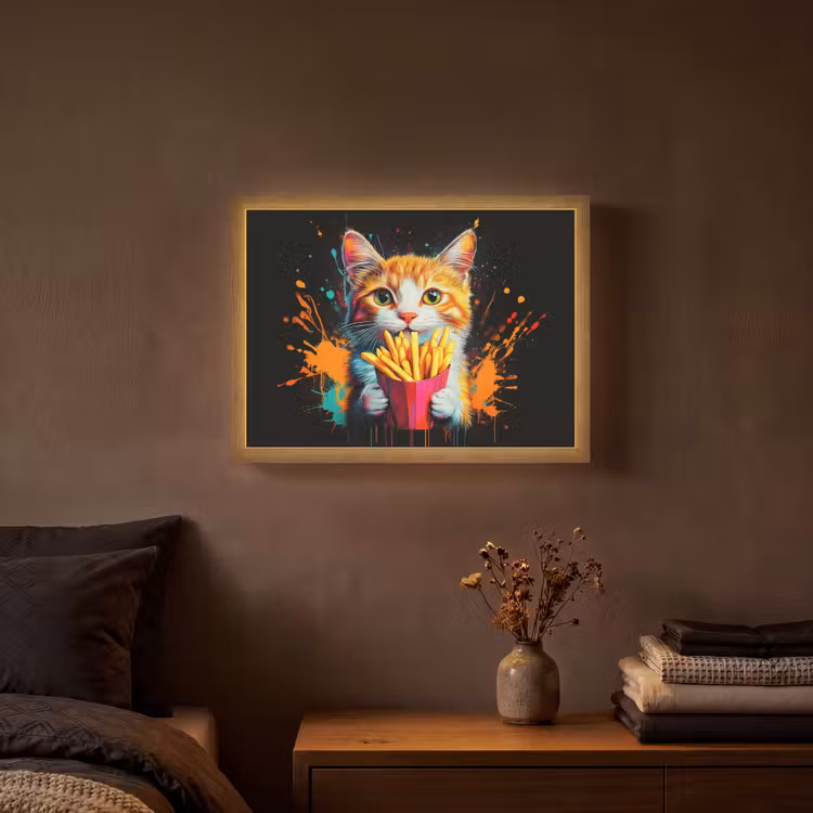 Lightbox - Wandlamp - Kat - Eten - Patat - Graffiti - Abstract — 3