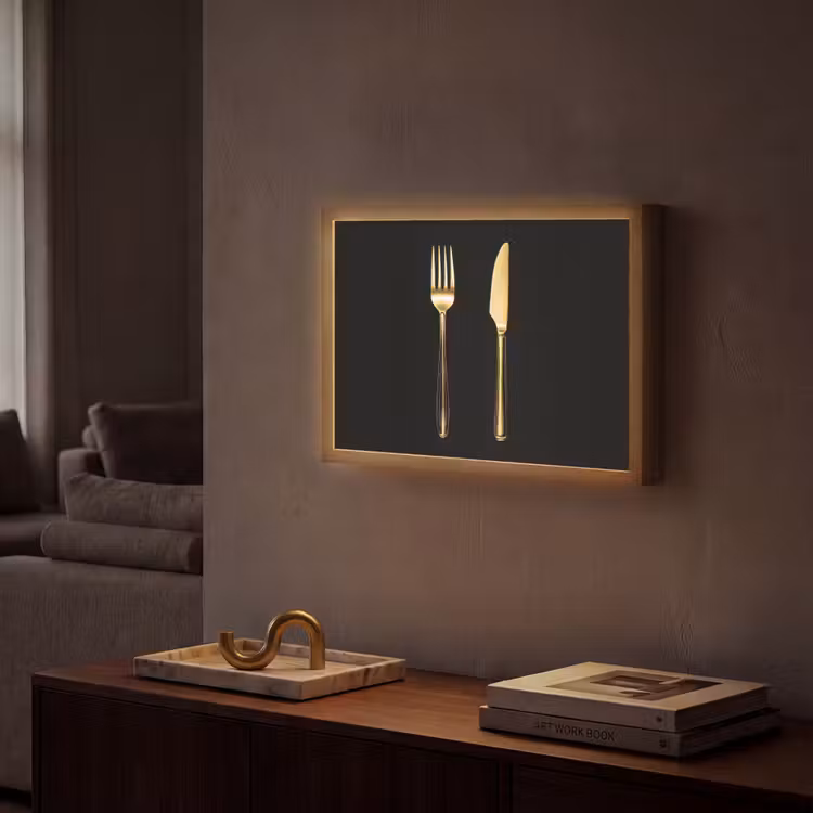 Lightbox - Wandlamp - Bestek - Goud - Mes - Vork — 2