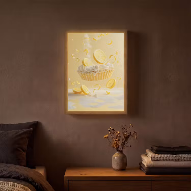 Lightbox - Wandlamp - Citroen - Taart - Eten - Geel — 3