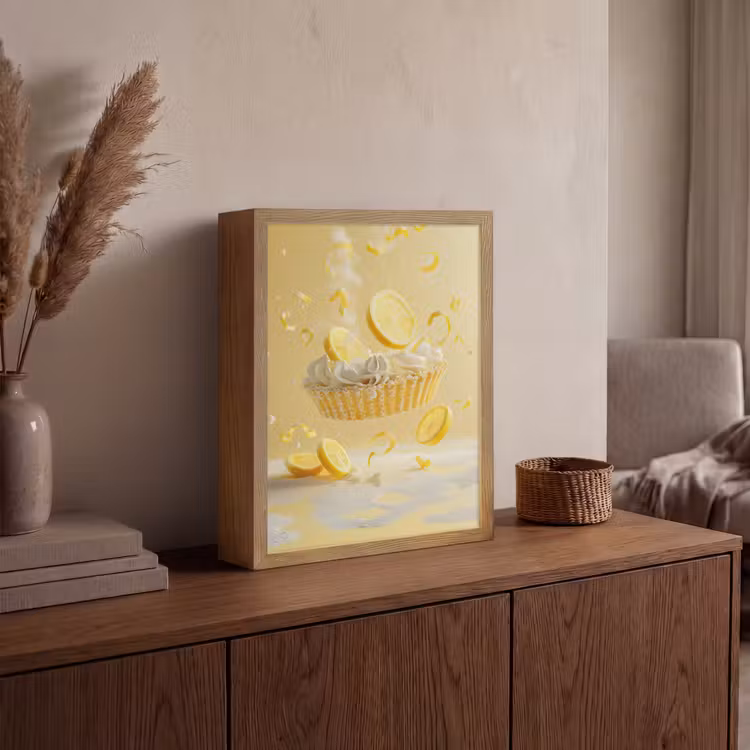 Lightbox - Wandlamp - Citroen - Taart - Eten - Geel — 4
