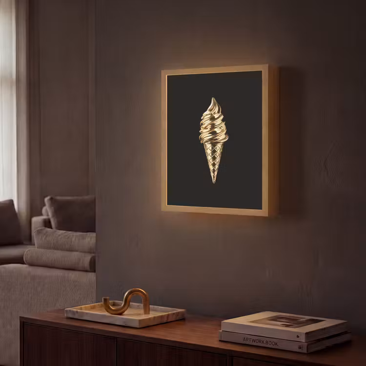 Lightbox - Wandlamp - Ijs - Goud - Zwart - Eten — 2