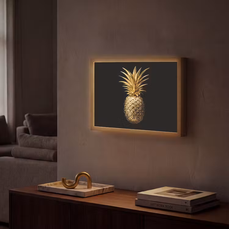 Lightbox - Wandlamp - Ananas - Zwart - Goud - Luxe — 2