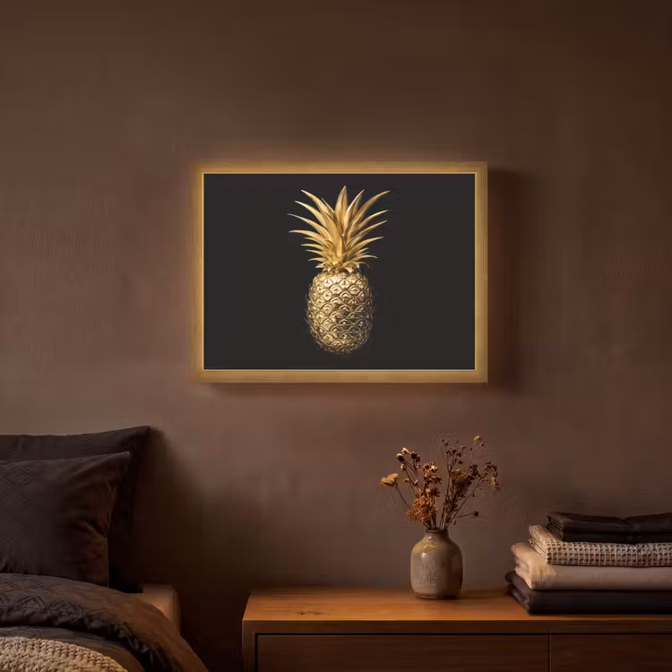 Lightbox - Wandlamp - Ananas - Zwart - Goud - Luxe — 3