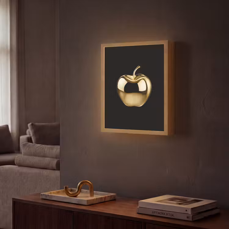 Lightbox - Wandlamp - Appel - Goud - Chrome - Zwart — 2