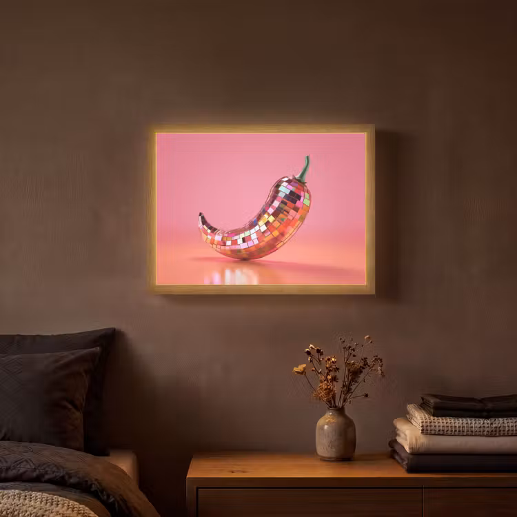 Lightbox - Wandlamp - Peper - Disco - Rood - Glitter — 3
