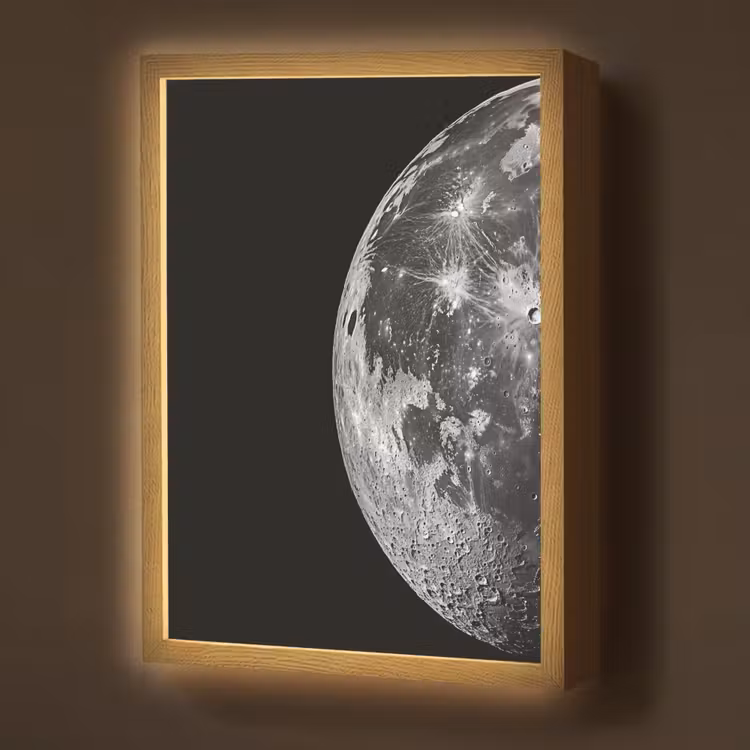 Lightbox - Wandlamp - Close-up - Maan - Wit - Textuur — 1