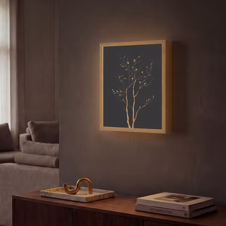 Lightbox - Wandlamp - Takken - Blaadjes - Zwart — 2