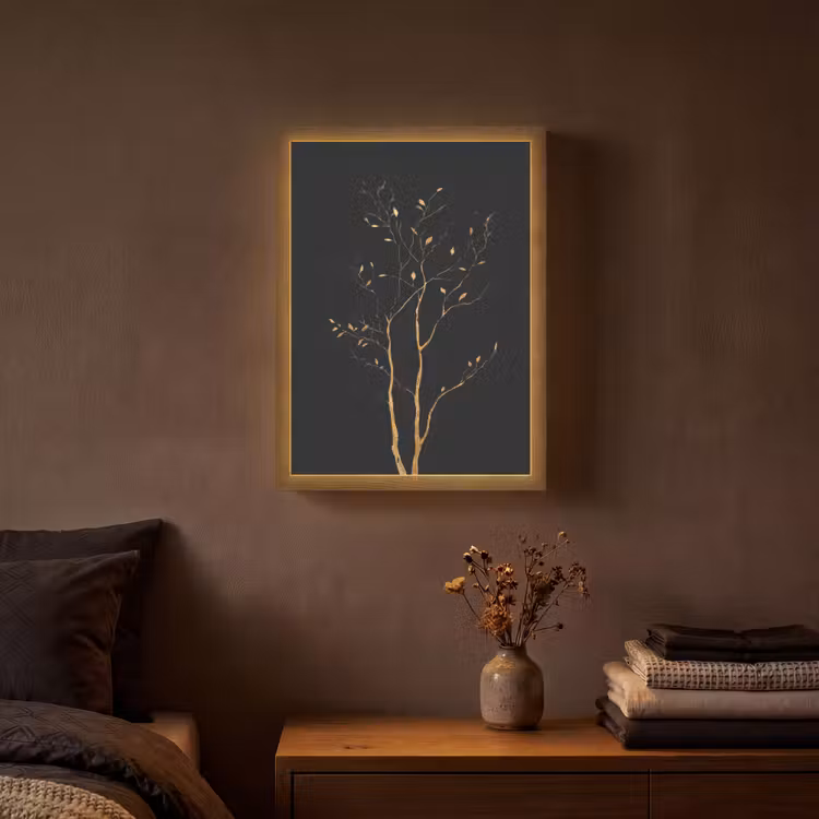 Lightbox - Wandlamp - Takken - Blaadjes - Zwart — 3