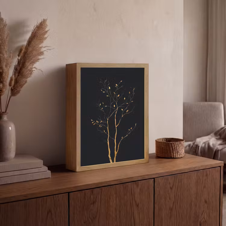 Lightbox - Wandlamp - Takken - Blaadjes - Zwart — 4