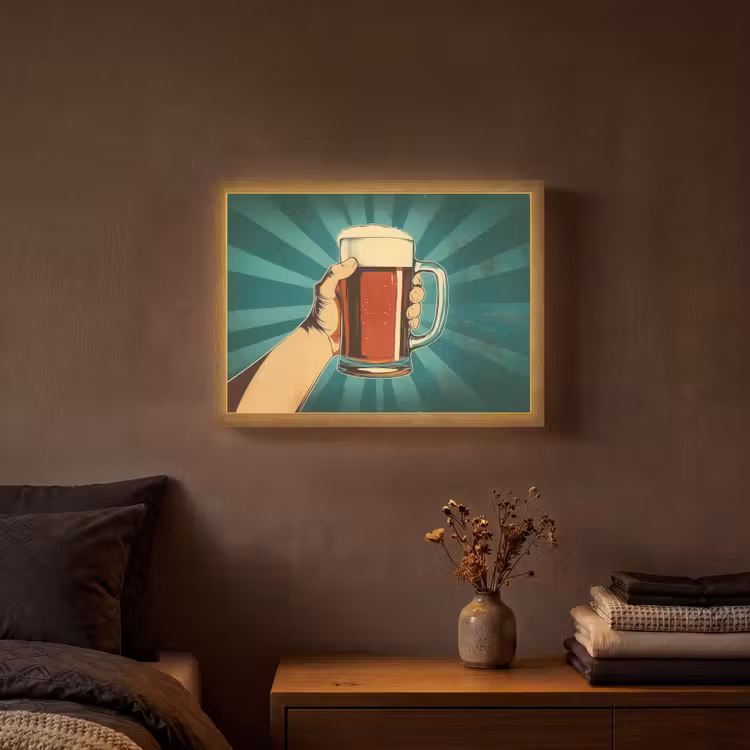 Lightbox - Wandlamp - Bierglas - Schuim - Retro - Groen — 3