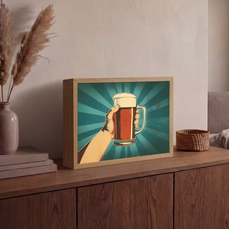 Lightbox - Wandlamp - Bierglas - Schuim - Retro - Groen — 4