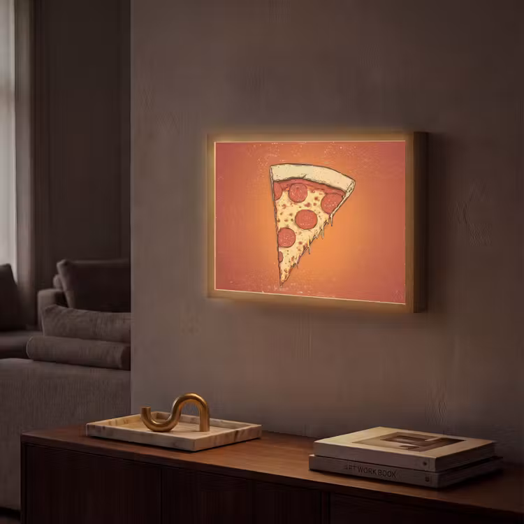 Lightbox - Wandlamp - Pizza - Kaas - Rood - Pepperoni — 2